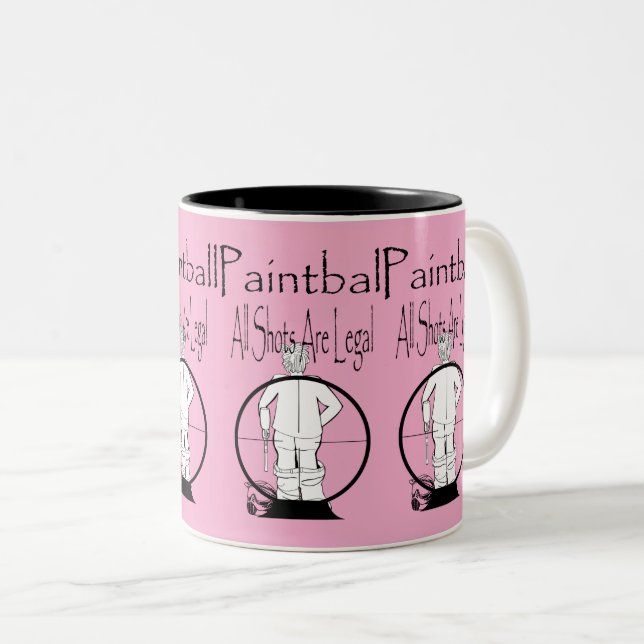 Funny Paintball Sports Design Two-Tone Coffee Mug (Front Right)