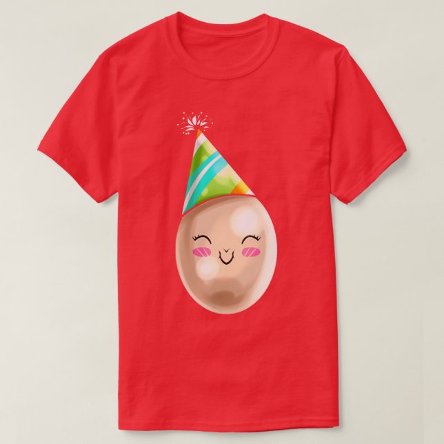 Funny Painted Egg With Party Hat Cone For Easter  T-Shirt (Design Front)