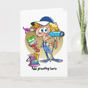 Funny painter and decorator personalised card