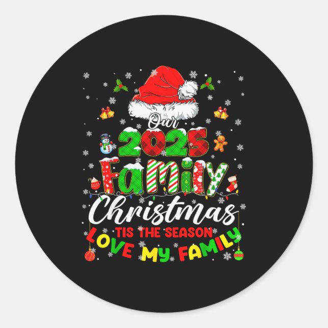 Funny Pajamas Outfit Family Matching Christmas 202 Classic Round Sticker (Front)