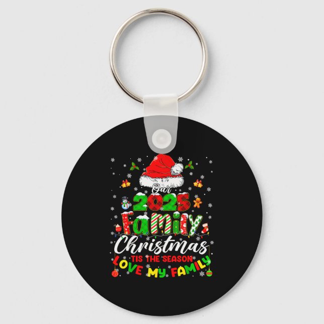 Funny Pajamas Outfit Family Matching Christmas 202 Key Ring (Front)