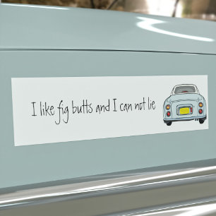 Funny Pale Aqua Nissan Figaro Car Bumper Sticker