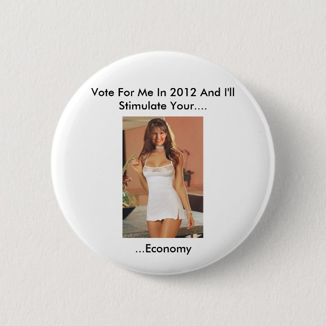 Funny Palin 2012 Button T Shirts (Anti Obama) (Front)