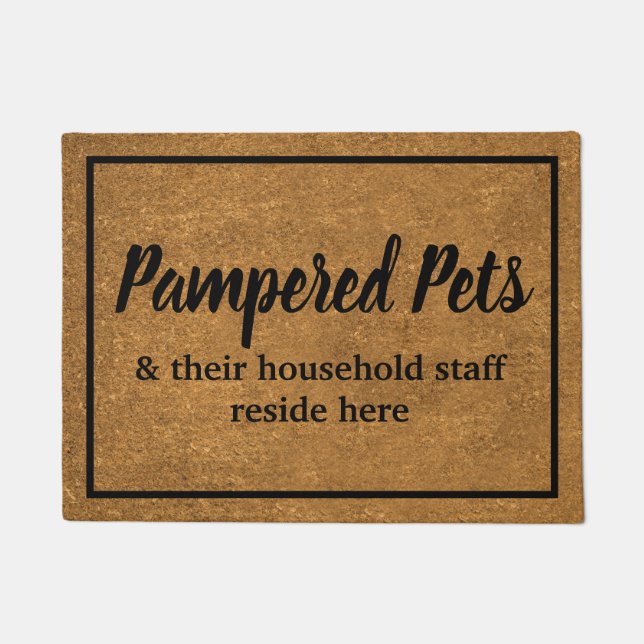 Funny Pampered Pets Faux Coir Doormat (Front)