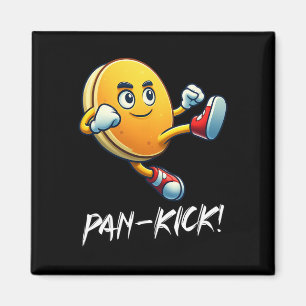 Funny Pancake Pan Karate Kick Boys Girls Food Love Magnet