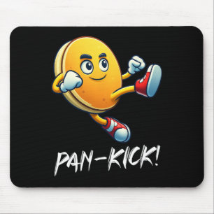 Funny Pancake Pan Karate Kick Boys Girls Food Love Mouse Pad