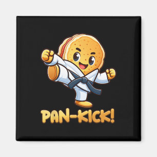 Funny Pancake Pan Karate Taekwondo Kick Boys Girl Magnet