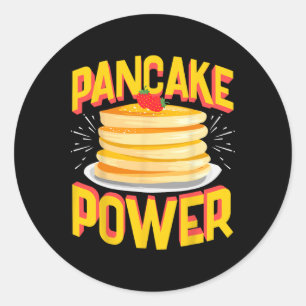 Funny Pancake Power Classic Round Sticker