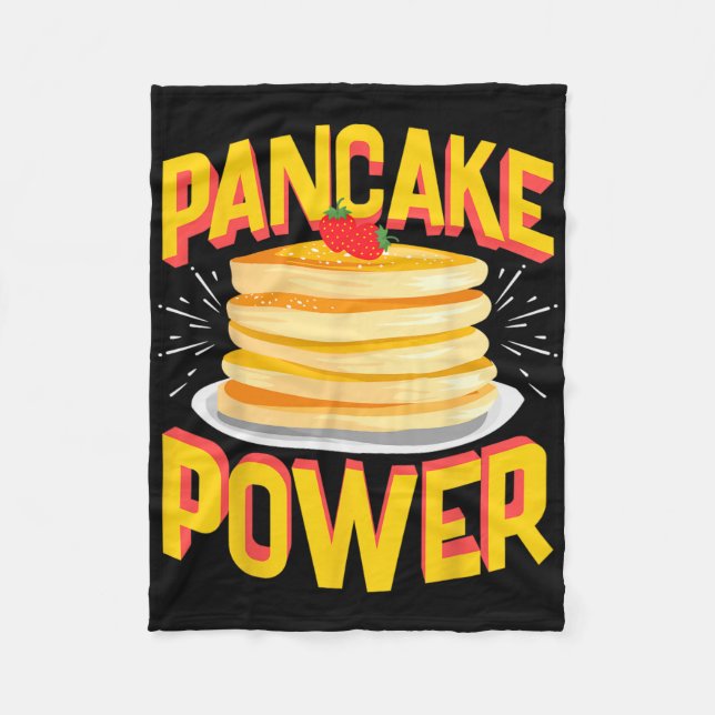 Funny Pancake Power  Fleece Blanket (Front)