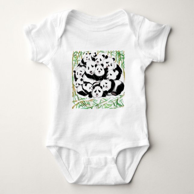 Funny Panda Baby Bodysuit (Front)