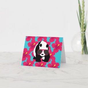 Funny Panda Bear Beach Bum Cool Sunglasses Tropics Card