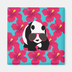 Funny Panda Bear Beach Bum Cool Sunglasses Tropics Magnet