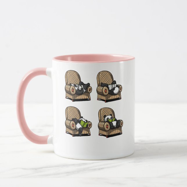Funny Panda Bear Book Reading Animal Mug (Left)