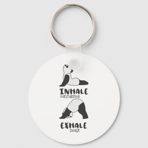 Funny Panda Bear Inhale Exhale Panda Yoga Key Ring