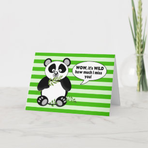 Funny Panda Bear - MISS YOU! - Humour Card
