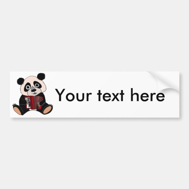 Funny Panda Bear Playing Accordion Bumper Sticker (Front)
