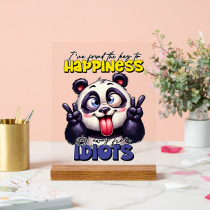Funny panda bear sarcasm word art acrylic sign