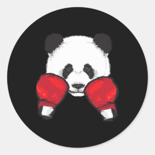 Funny Panda Boxing Cool Animal Lover Gloves Boxer Classic Round Sticker