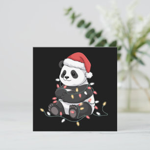Funny Panda Christmas Animal Lights Lover Holiday Card