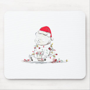 Funny Panda Christmas Graphics Animal Lights Lover Mouse Pad
