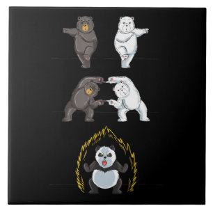 Funny Panda Cute Polar Bear Animal Lover Ceramic Tile