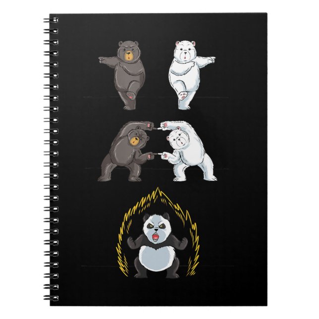 Funny Panda Cute Polar Bear Animal Lover Notebook (Front)