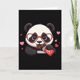 Funny Panda Heart Chocolate Valentine Panda Womens Card