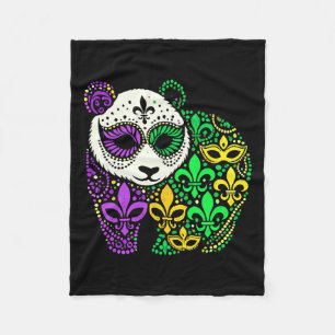 Funny Panda Mardi Gras Festival Carnival Womens Me Fleece Blanket