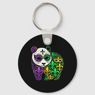 Funny Panda Mardi Gras Festival Carnival Womens Me Key Ring