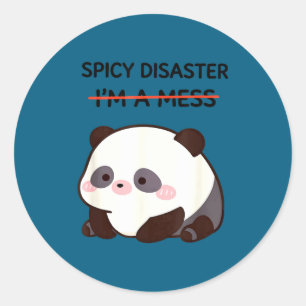 Funny panda meme kawaii sarcastic humour women gir classic round sticker