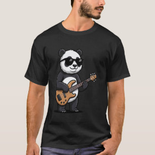 Funny Panda Playing Bass Guitar T-Shirt