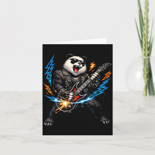 Funny Panda Playing Guitar Rock and Roll for Men Card