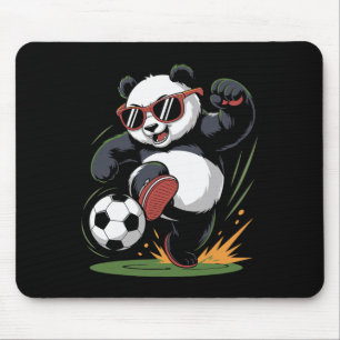 Funny Panda Playing Soccer Graphic Animal Sport Ll Mouse Pad