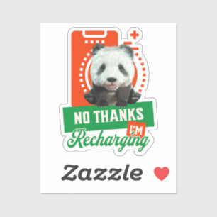 Funny Panda Recharging Introvert Battery Design