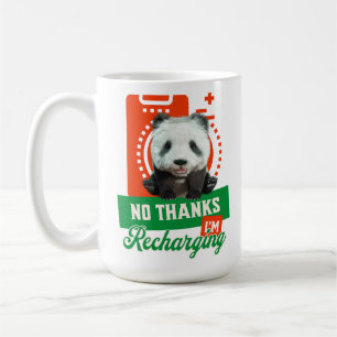 Funny Panda Recharging Introvert Battery Design Coffee Mug