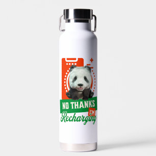 Funny Panda Recharging Introvert Battery Design Water Bottle