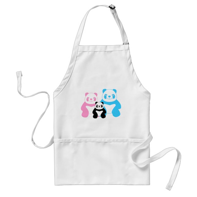 Funny panda’s family standard apron (Front)