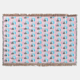 Funny panda’s family throw blanket