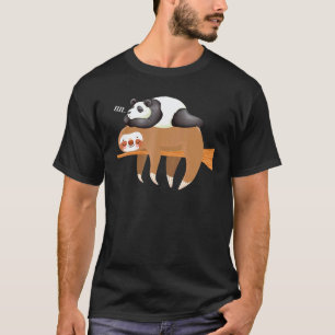 Funny panda sleeping on sloth design sloth T-Shirt