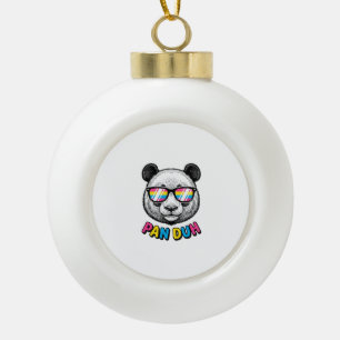Funny Panda Sunglasses Vintage Engraving Shirt Des Ceramic Ball Christmas Ornament