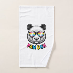 Funny Panda Sunglasses Vintage Engraving Shirt Des Hand Towel