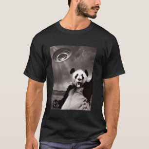 Funny Panda UFO Selfie T-Shirt