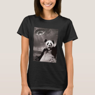 Funny Panda UFO Selfie T-Shirt