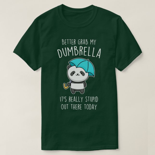 Funny Panda Umbrella T-Shirt (Design Front)