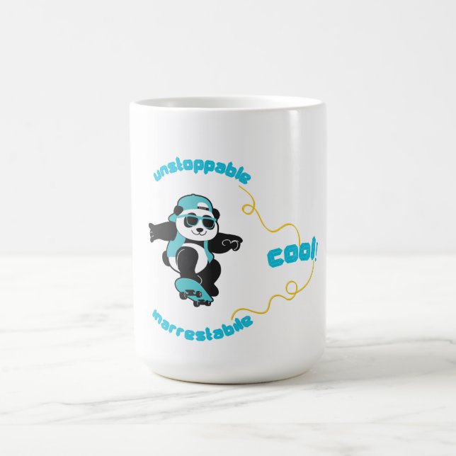 Funny Panda Wearing Sunglasses & Cap Coffee Mug (Center)