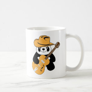 Funny panda with guitar coffee mug