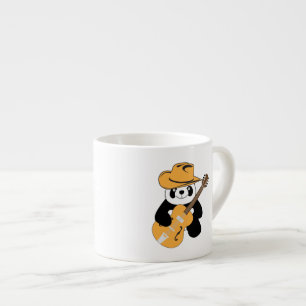 Funny panda with guitar espresso cup