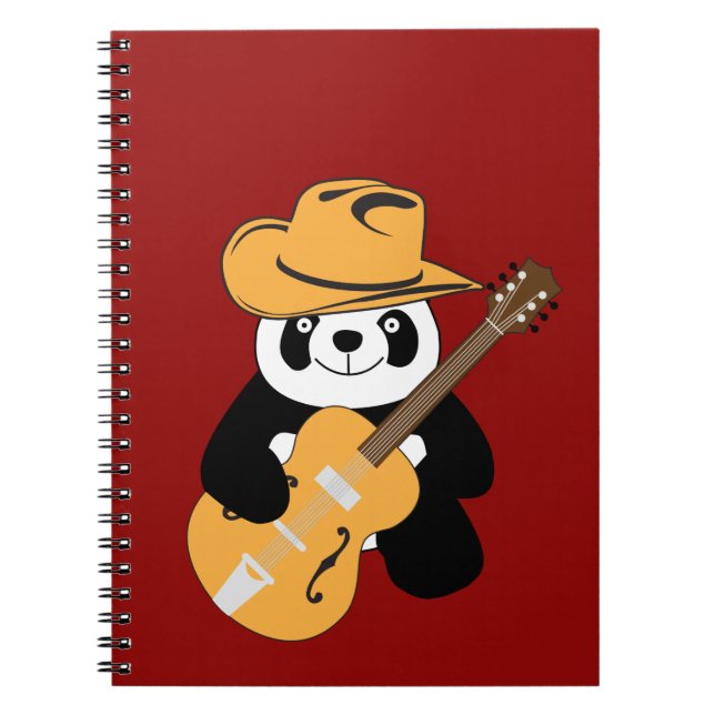 Funny panda with guitar notebook (Front)