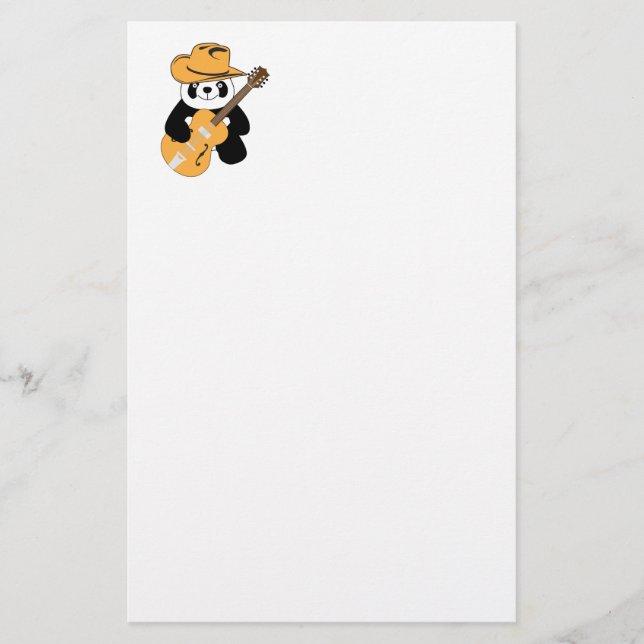 Funny panda with guitar stationery (Front)