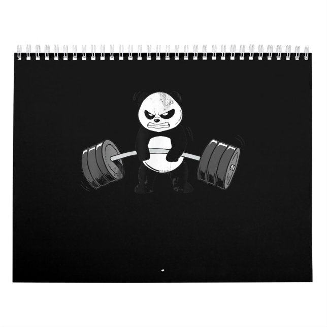 Funny Panda Workout  Kitten Gym Deadlift Power Calendar (Cover)